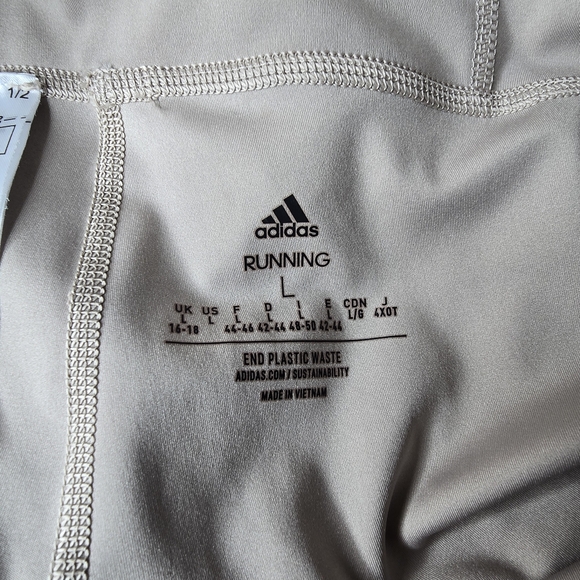 Adidas Aeroready Women's Tan High-Waisted Leggings Size L Running - Picture 5 of 15